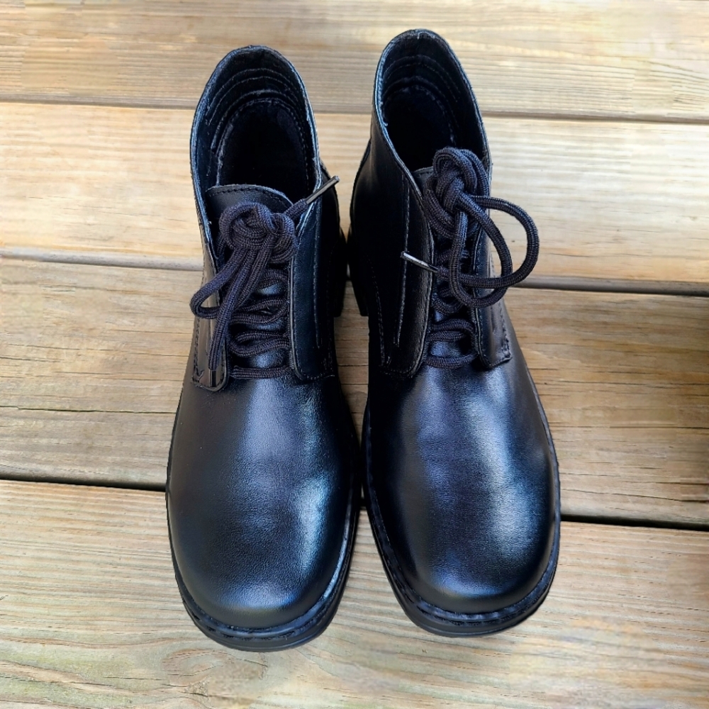 VINTAGE 90's Style Covington Womens Ankle Lace Up Earth Sole Boots 7 1/2 Black - Picture 3 of 11